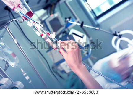 Doctor work at the patients bedside in the ward