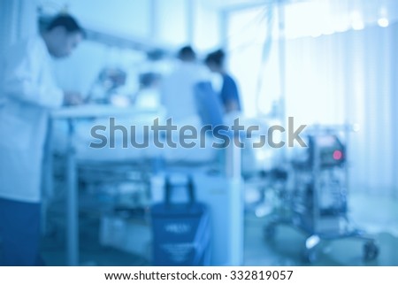 Silhouette of a doctor in the clinical corridor