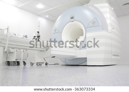 MRI machine is ready to research in a hospital room