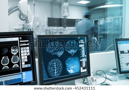 Study and practice with the human brain in x-ray laboratory.
