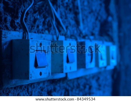 pictures of several old electrical switches