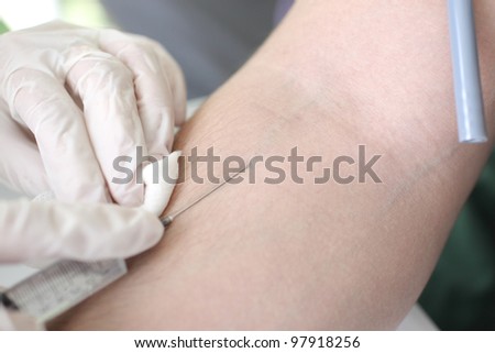 Medical intravenous injection.