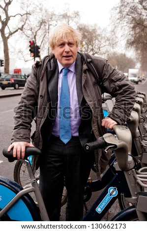 LONDON - 7 MAR: The Mayor of London Boris Johnson poses for a picture in London on March 7, 2013. Boris Johnson is a British Conservative Party politician, who has served as Mayor of London since 2008