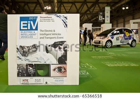 MILAN - NOV 17-19: EIV 2011 and Citroen stand at EIV 2010, The Electric & Intelligent Vehicles and Transports event in Milan Fair, Nov 17-19, 2010.