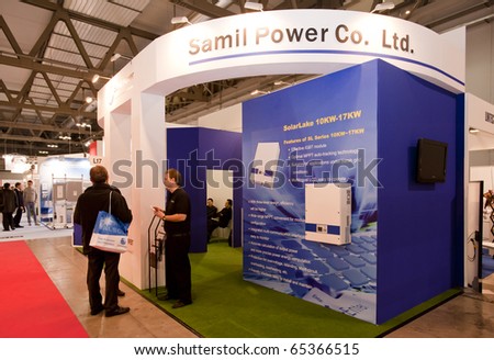 MILAN -  NOV 17-19: Samil Power Co. Ltd stand at ENERSOLAR+, International fair on solar energy, in Milan Fair, Nov 17-19, 2010.