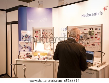 MILAN -  NOV 17-19: Heliocentris stand at HTE hi.Tech.Expo 2010, the Innovative Technologies trade show in Milan Fair, Nov 17-19, 2010.