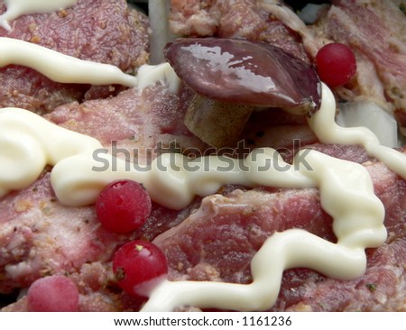 Half-finished item for Preparation a dish of meat