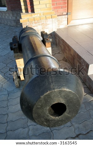 Ancient ship cannon beside of Theodore Ushakov church