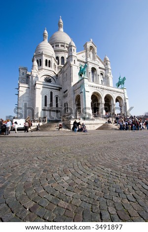 stock photo Basilica of the Sacre C ur on Montmartre Paris France