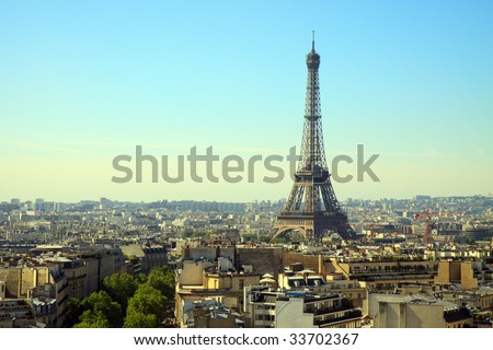 paris france eiffel tower black and. stock photo : The Eiffel Tower