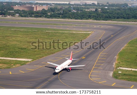 Delhi, India - Sept 18: Airport In Delhi, On September 18, 2013. Indira Gandhi International Airport Of Delhi Is The Largest International Airport In India.