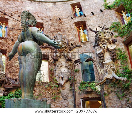 FIGUERES, SPAIN - JULY 26: The Dali Theatre and Museum  on July 26, 2014 in Figueres, Catalunia, Spain. The museum displays the largest and most diverse collection of works by Salvador Dali.