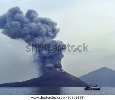 Volcano eruption. Anak Krakatau, Indonesia