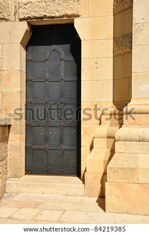 Side door of Dormition church. Old Jerusalem.