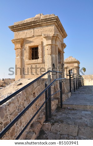 Turret on old Acre fortification. Israel.