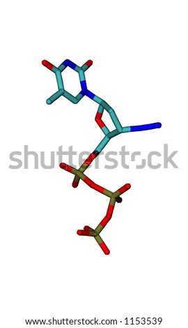 Molecular structure of AZT a drug used to treat HIV/AIDS