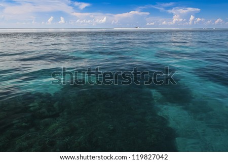 remote coast guard ranger station on tubbataha reef marine park in open ocean of sulu sea off palawan island in the philippines