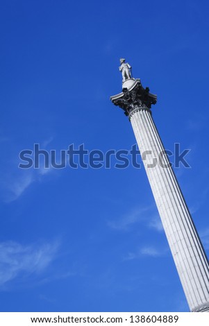 nelsons column in trafalgar square central london uk