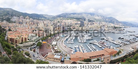 MONTE CARLO - AUGUST 9: people and traffic along the seafront promenade on August 9 2010 in Monte Carlo, Monaco. Monte Carlo sits on a prominent escarpment of the Maritime Alps on the French Riviera.