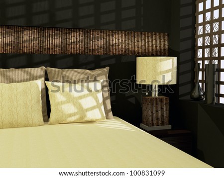 Modern bedroom interior design.