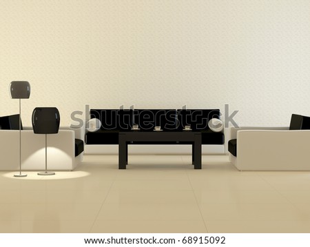Armchairs Living Room on Of Elegance Modern Living Room Classic White And Black Armchairs