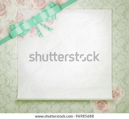 stock photo Vintage wedding background with roses floral green wallpaper 