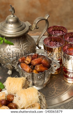 Traditionally dates are eaten at sunset during Ramadan month
