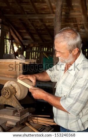 Vintage tools being used by a skilled carpenter