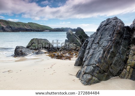 Mangersta Beach on a spring day on the Isle of Lewis and Harris, Outer Hebrides, Scotland