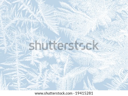 Ice-flower frosting on a window in soft pastels