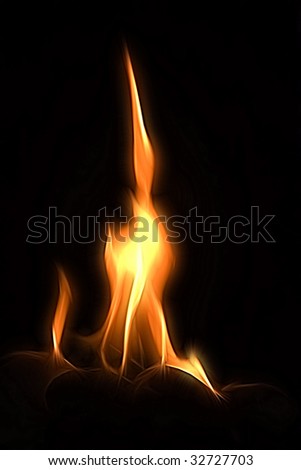 Small fire with glowing stars effect applied