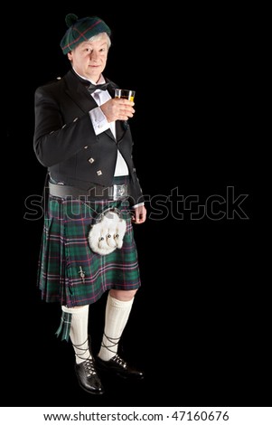 scotsman in kilt. stock photo : Scotsman in kilt