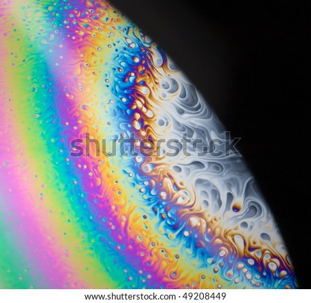 Extreme natural closeup of a round soap bubble