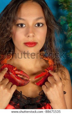 Cancer or Crab woman, this photo is part of a series of twelve Zodiac signs of astrology
