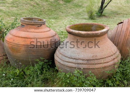 Ceramic wine jars of Roman times, like they were used in Jesus time when He changed water into wine