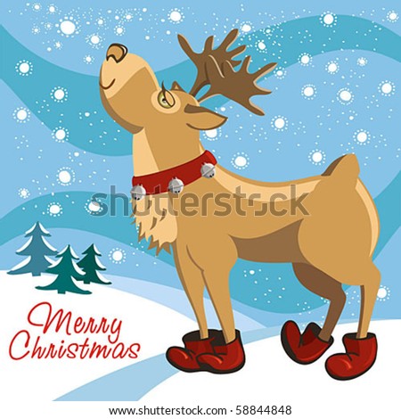 Christmas Reindeer Stock Vector Illustration 58844848 : Shutterstock