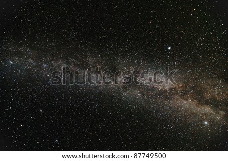 Milky Way Galaxy in open space