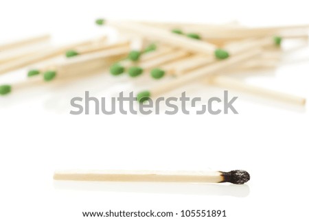 Burnt Wooden Matches against a back ground