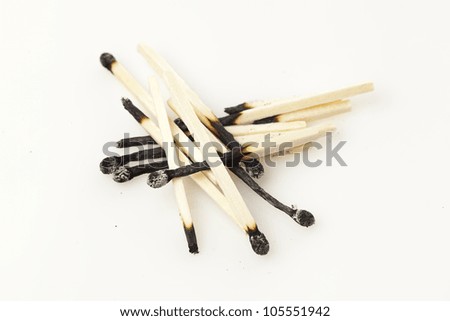 Burnt Wooden Matches against a back ground