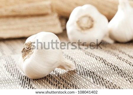 Fresh Organic Garlic Cloves on a background