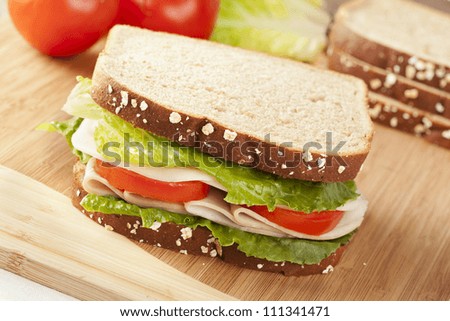 Fresh Homemade Turkey Sandwich made with organic ingredients