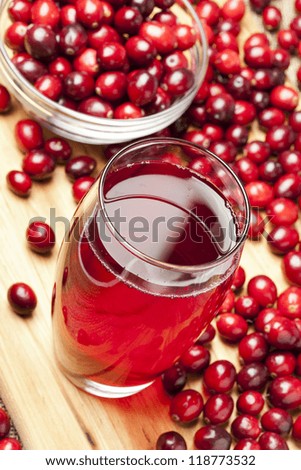 Fresh Organic Cranberry Juice against a background