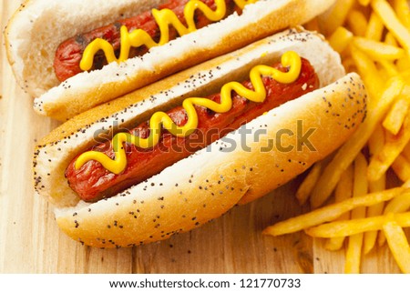 Organic All Beef Hotdog on a bun with mustard