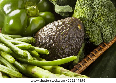 Group of Raw Fresh Organic Assorted Green Vegetables