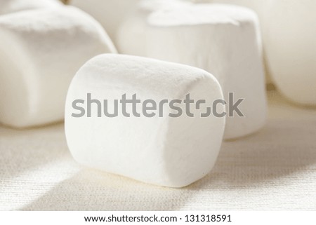 Delicious White Fluffy Round Marshmallows ready to eat