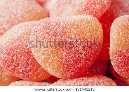 Colorful Sweet Gummy Candy against a bright background