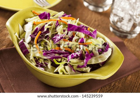 Homemade Coleslaw with Shredded Cabbage, Carrots, and Lettuce
