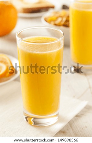 Refreshing Organic Orange Juice at Breakfast Time