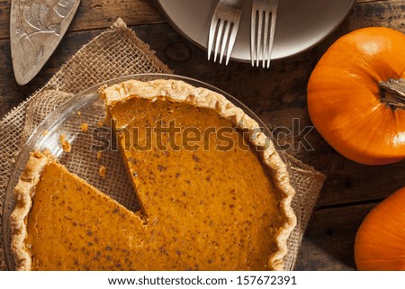 Homemade Delicious Pumpkin Pie made for Thanksgiving