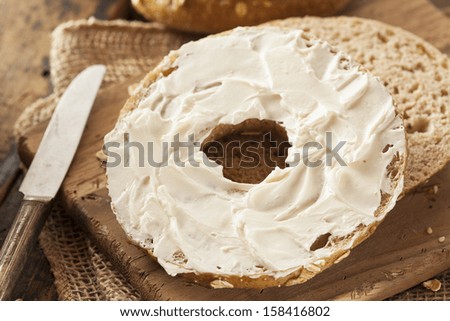 Healthy Organic Whole Grain Bagel with Cream Cheese